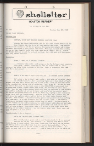 Shelletter, No. 121, June 17, 1963