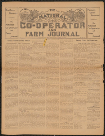 The National Co-Operator and Farm Journal, Vol. 29, No. 27, April 30, 1908