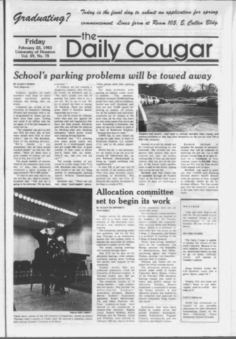 The Daily Cougar. Vol. 49, No. 78, February 25, 1983.
