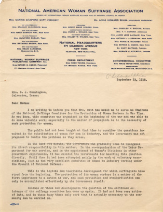 Letter from Amelia Brice Pinchot to Mrs. B. J. Cunningham