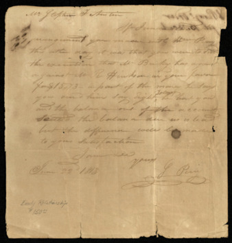 Letter from James Perry to Stephen F. Austin regarding commercial affairs