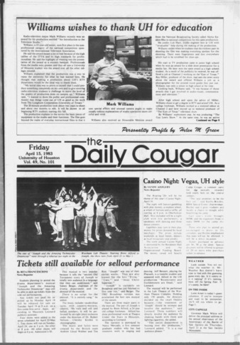 The Daily Cougar. Vol. 49, No. 101, April 15, 1983.