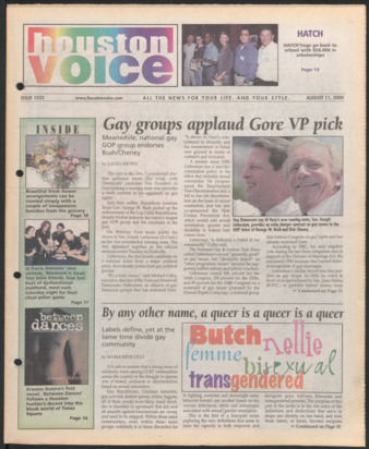 Houston Voice, No. 1033, August 11, 2000