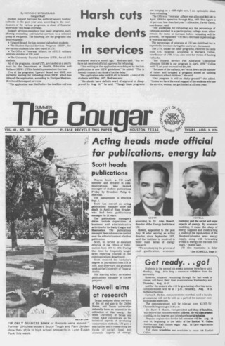 The Summer Cougar. Vol. 42, No. 120, August 5, 1976.
