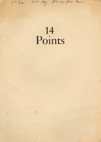 14 Points, regarding the National American Woman Suffrage Association