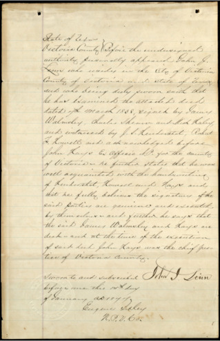 Deed of Transfer from James Walmsley to Charles Shearn and Michael Glealy.