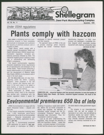 Shellegram, Vol. 50, No. 11, November 1985