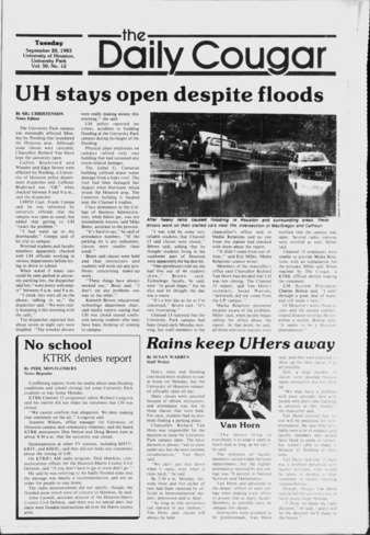 The Daily Cougar. Vol. 50, No. 12, September 20, 1983.