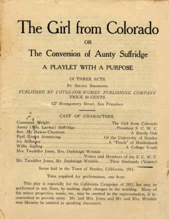The Girl from Colorado or The Conversion of Aunt Suffrage