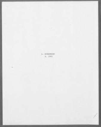 Bert L. Long, Jr. Scrapbook, 1981