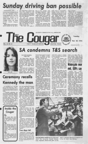 The Daily Cougar. Vol. 40, No. 45, November 20, 1973.