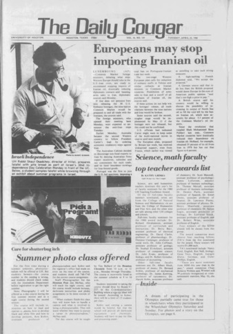 The Daily Cougar. Vol. 46, No. [131], April 22, 1980.