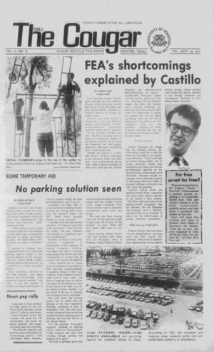 The Daily Cougar. Vol. 41, No. 12, September 20, 1974.