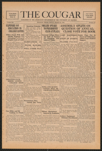 The Cougar, Vol. 1, No. 21, March 22, 1935