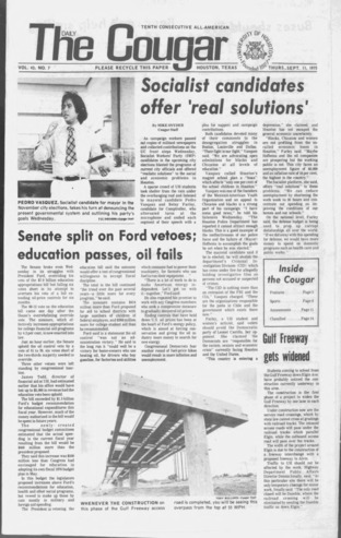 The Daily Cougar. Vol. 42, No. 7, September 11, 1975.