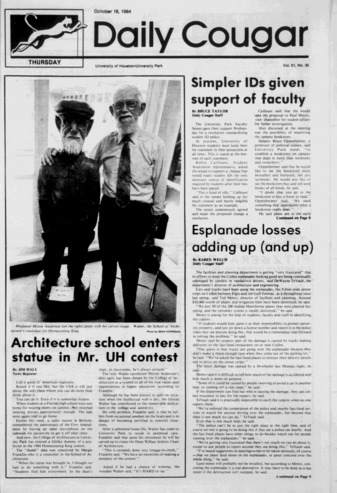 The Daily Cougar. Vol. 51, No. 30, October 18, 1984.