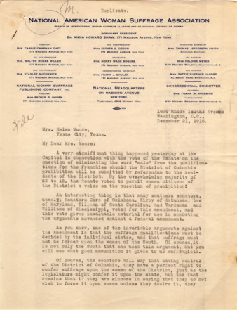 Letter from Helen Guthrie Miller to Mrs. Helen Moore