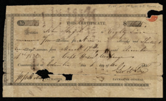 Pay certificate for John M. Angel