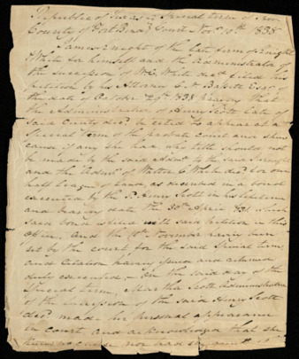 Petition for the Administratrix of  the estate of Henry Scott  to appear before the court