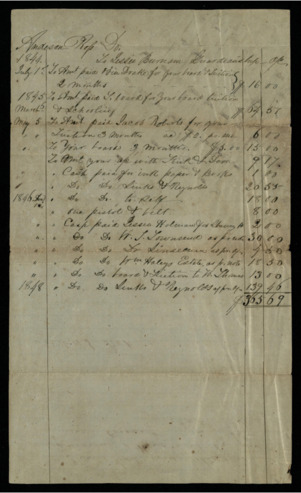Tuition bill written by Anderson J. Ross to Jesse Burnham