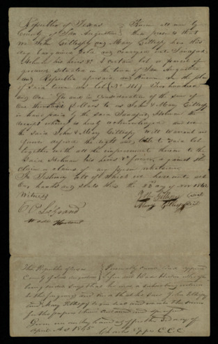 Probate Court document stating that John and Mary Gillespy sold Lot #201 to Mr. Sanford Holman