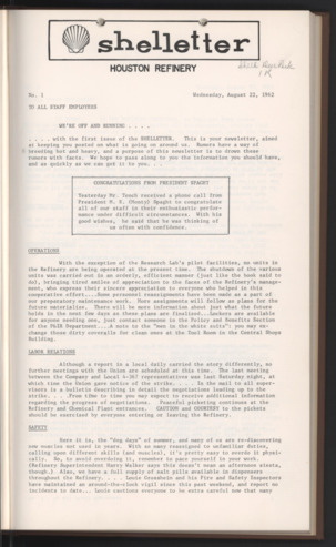 Shelletter, No. 1, August 22, 1962 
