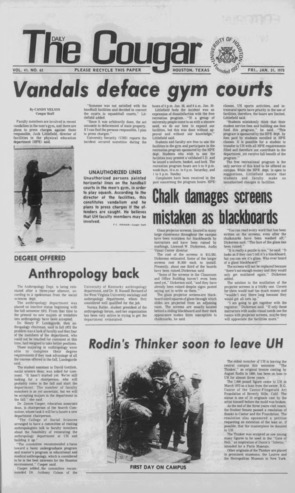 The Daily Cougar. Vol. 41, No. 62, January 31, 1975.