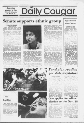 The Daily Cougar. Vol. 49, No. 44, November 16, 1982.