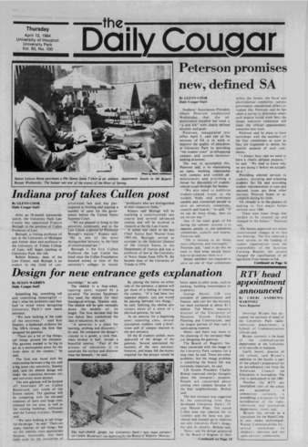 The Daily Cougar. Vol. 50, No. 100, April 12, 1984.