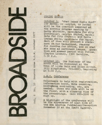 Broadside, Vol. 8, No. 10, October 1977