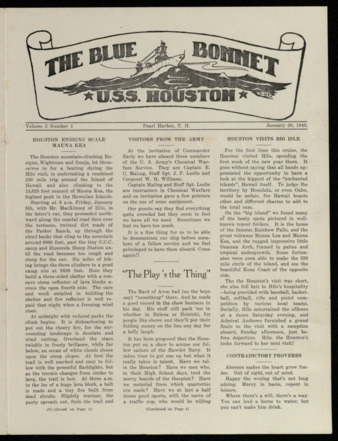 The Blue Bonnet, Vol. 3, No. 1, January 20, 1940