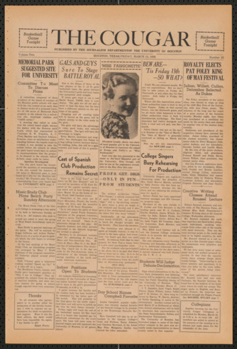 The Cougar, Vol. 2, No. 22, March 13, 1936
