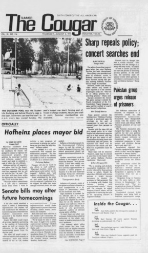 The Summer Cougar. Vol. 39, No. 116, August 2, 1973.
