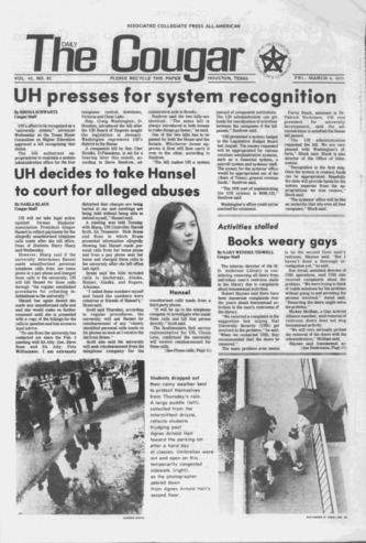 The Daily Cougar. Vol. [43], No. 82, March 4, 1977.