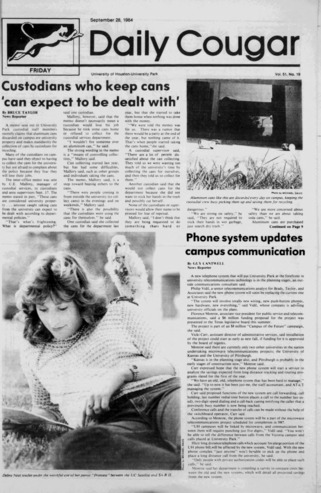 The Daily Cougar. Vol. 51, No. 19, September 28, 1984.