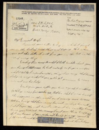 Letter from Jose R. Lopez to Mary F. Lopez, September 6, 1943