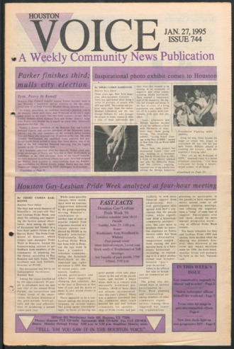 Houston Voice, No. 744, January 27, 1995