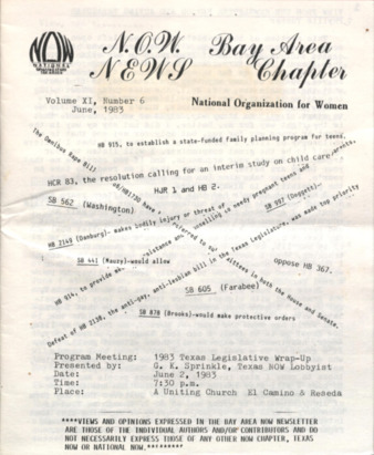 NOW News Bay Area Chapter, Vol. 11, No. 6, June 1983