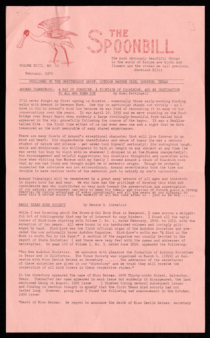 The Spoonbill, Vol. 18, No. 10, February 1970