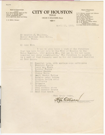 Letter from H. K. Allison to Maurice J. Sullivan, 1926 April 13