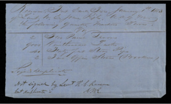 Receipt for goods shipped to Fort Merrill