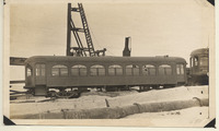 Passenger cars before going onto temporary trestle
