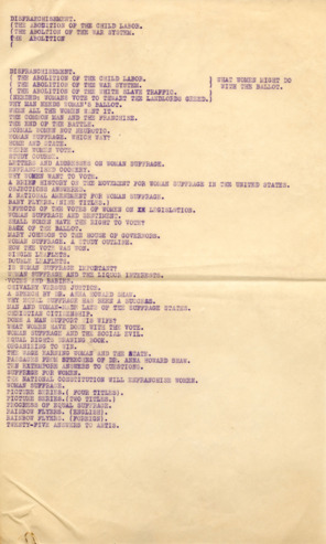 List of suffrage literature