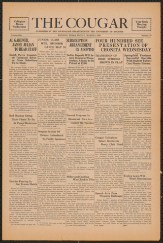 The Cougar, Vol. 1, No. 19, March 8, 1935