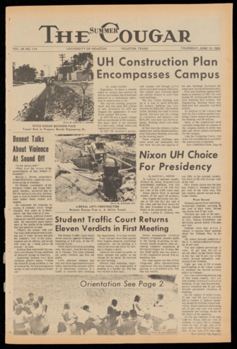 The Summer Cougar. Vol. 34, No. [113], June 13, 1968.