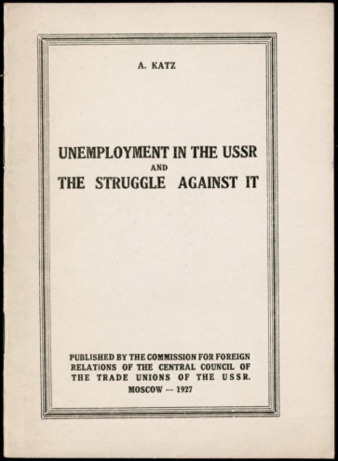 Unemployment in the USSR and the struggle against it
