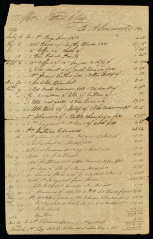 Bill from Alexander Somervell to Nestor Clay