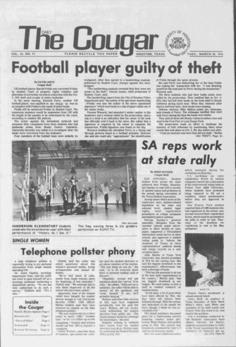 The Daily Cougar. Vol. 42, No. 91, March 30, 1976.