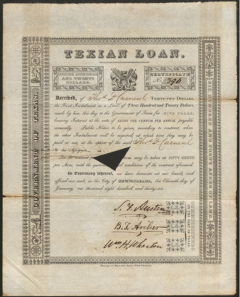 Texas Loan Bond No. 396