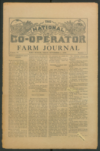 The National Co-Operator and Farm Journal, Vol. 30, No. 2, November 5, 1908